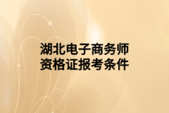 湖北电子商务师资格证报考条件