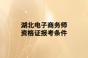 湖北电子商务师资格证报考条件